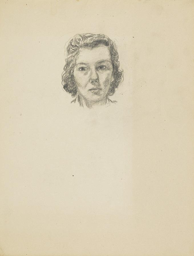 Dorothy Dunnett self-portrait, 1940s