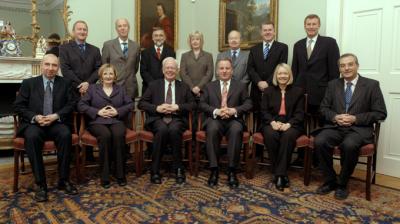 A photograph of the 2005 Scottish Cabinet with the Permanent SecretaryÂ inside Bute House, Edinburgh