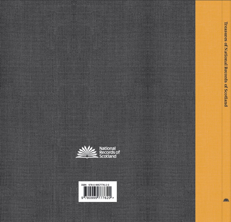 An image of the back cover of Treasures of National Records of Scotland