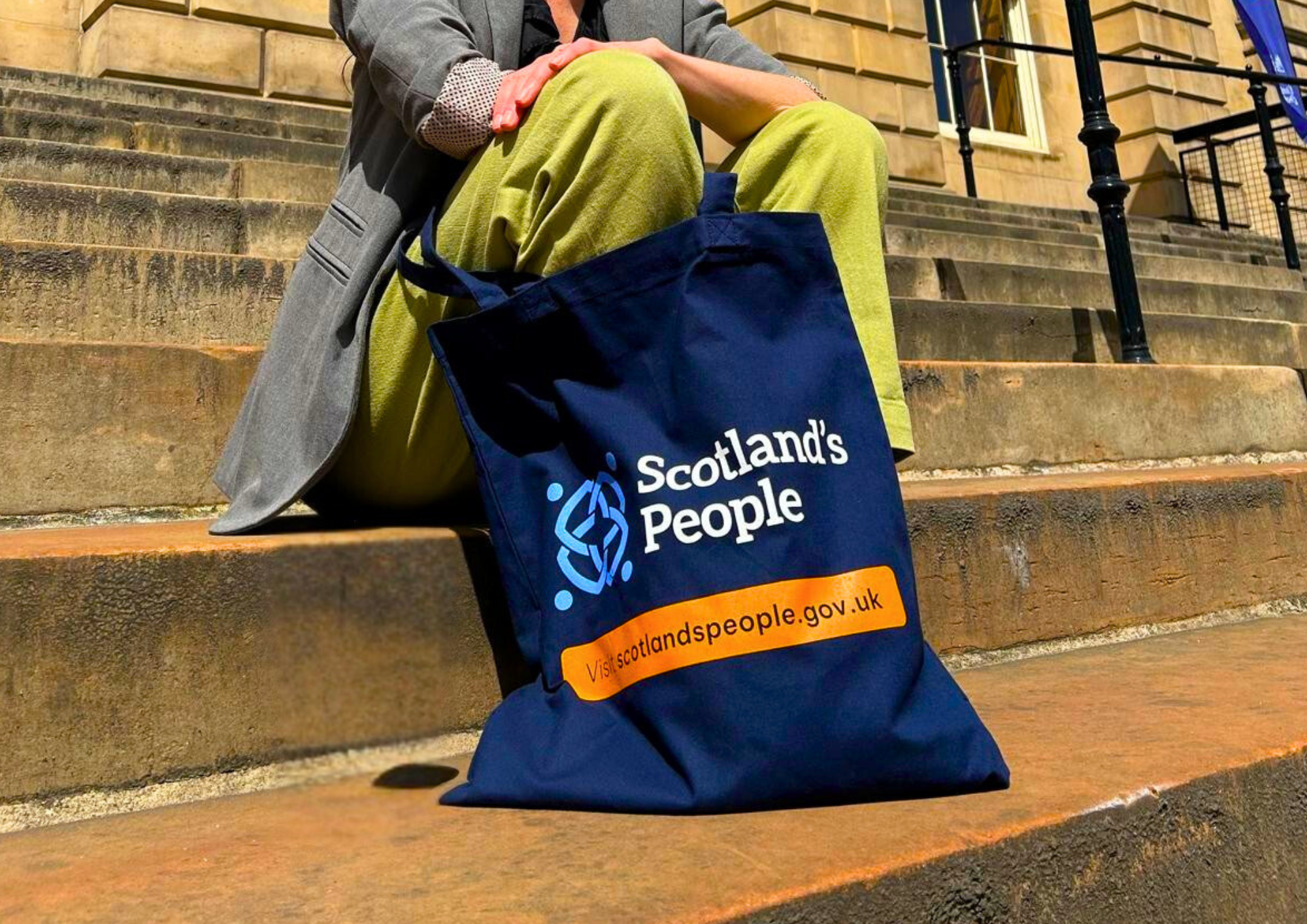 An image of the Scotland's People navy tote bag.