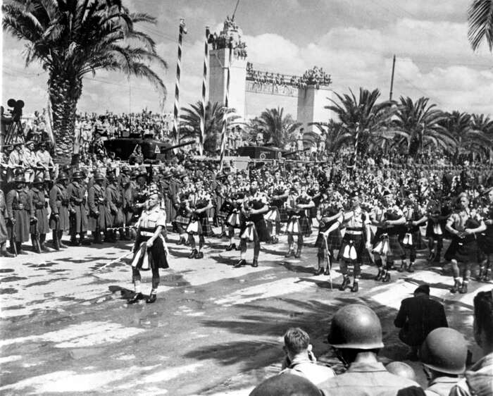 Victory parade in Tunis, 1943