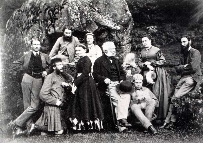 Family outing in Glen Creran in rain, 1866