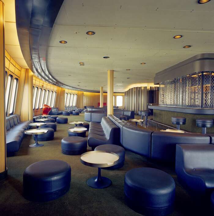 Theatre bar lounge, QE2, 1969