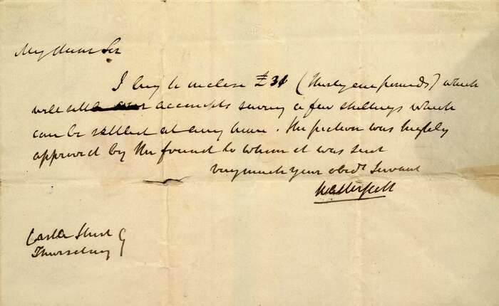 Autograph letter of Sir Walter Scott