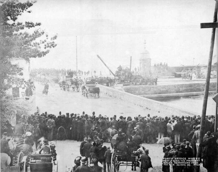 Royal visit to Forth Bridge works, 1884
