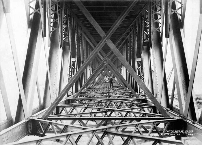 Forth Bridge girders, 1885