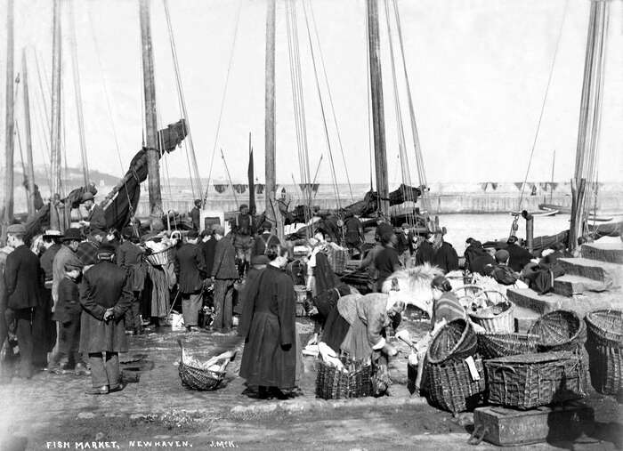 Newhaven fish market, late 19th century