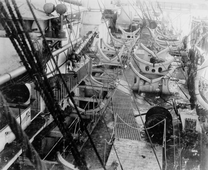 HMS Jupiter, view of the boat deck, 1895