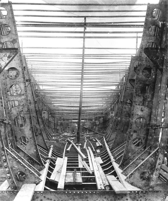 Hull of the SS City of New York under construction 1888