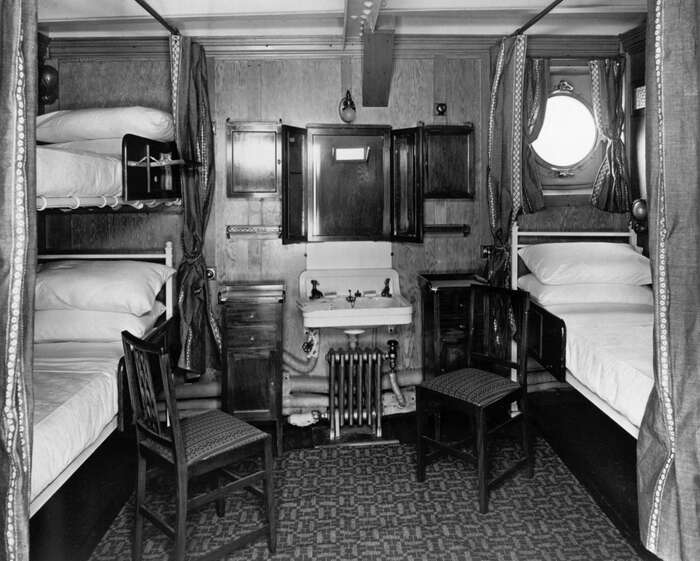 Cabin No. 103 (3 Berth) on \"A\" Deck of Canadian Pacific Line liner SS Duchess of Bedford, 1928