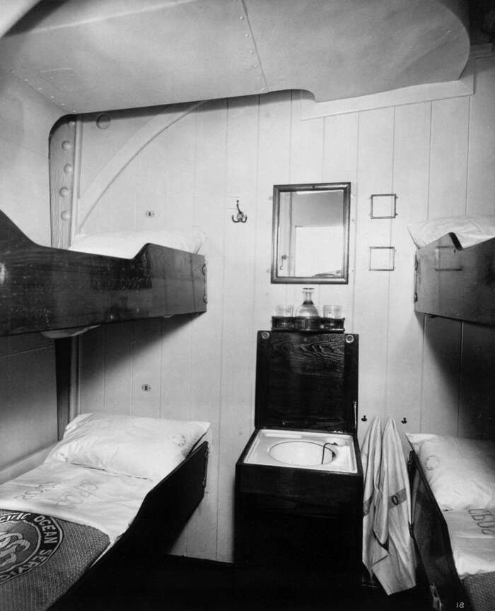 Third Class Cabin \"D\" Deck Four Berth on the Canadian Pacific Line liners SS Montcalm & SS Montclare