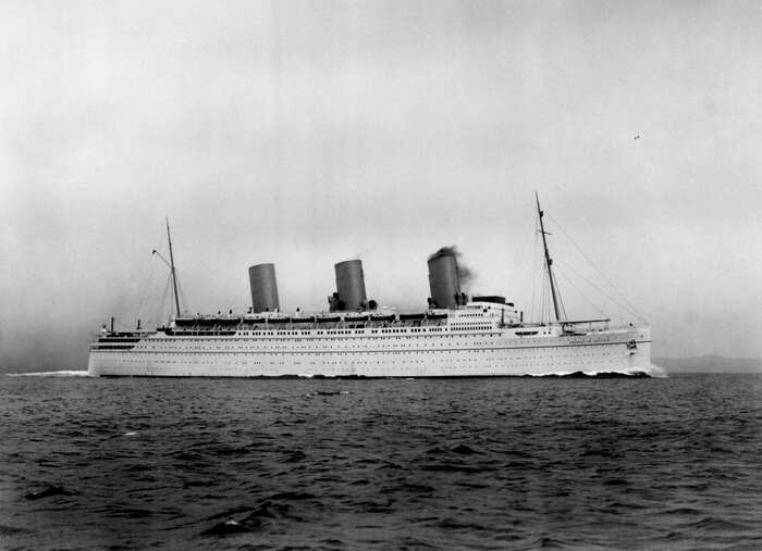 The Canadian Pacific Line ocean liner the RMS Empress of Britain on