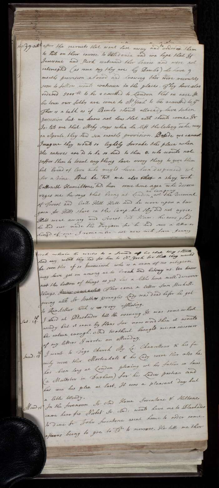 Diary entry describing the abandonment of the Darien Colony