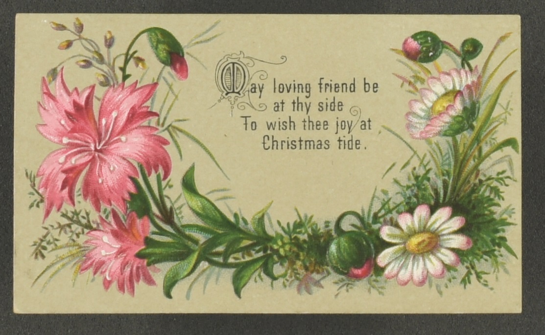 Christmas greetings card with floral motif