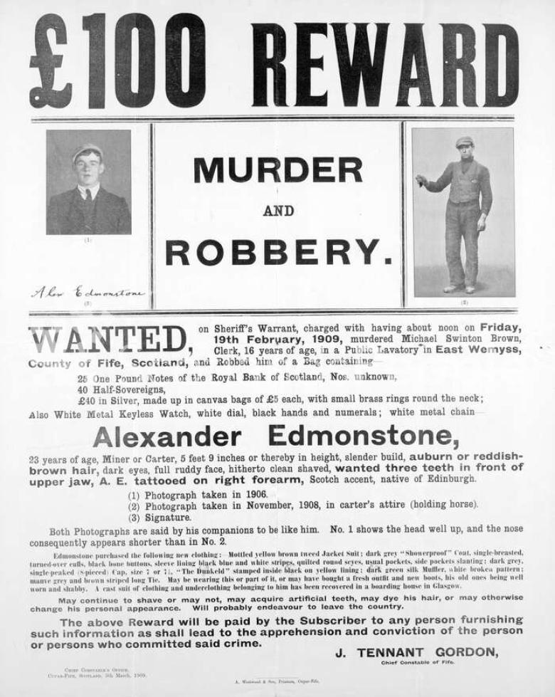 Wanted poster 1909