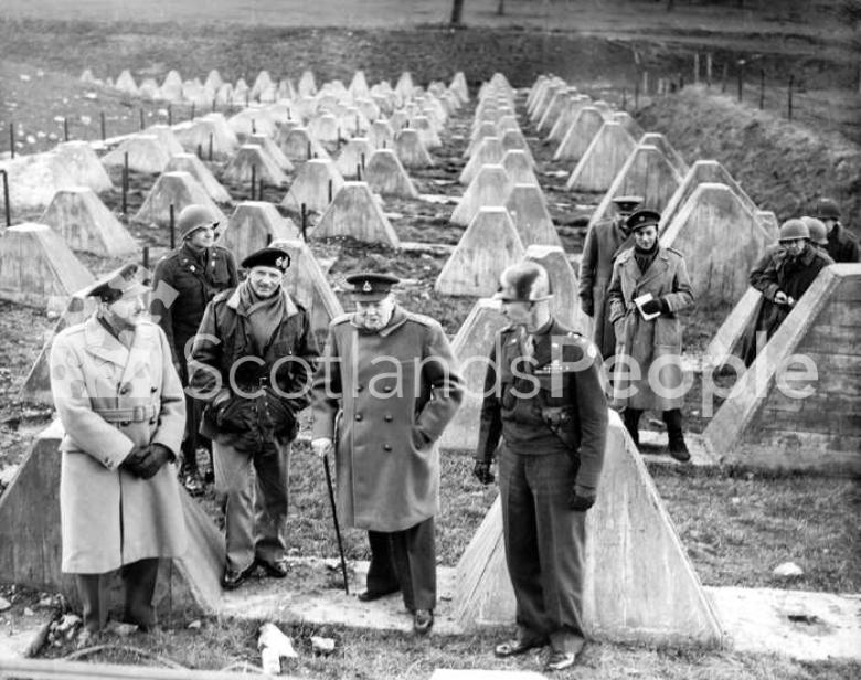 Winston Churchill at the Siegfried Line, 1945