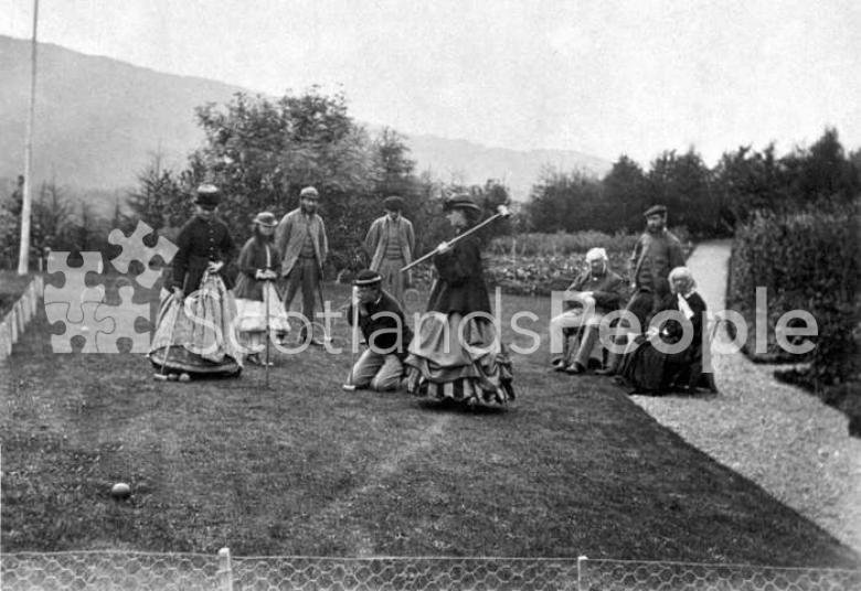 Croquet game, Invercreran, 1866