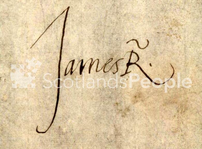 Autograph of King James VI, 1570s