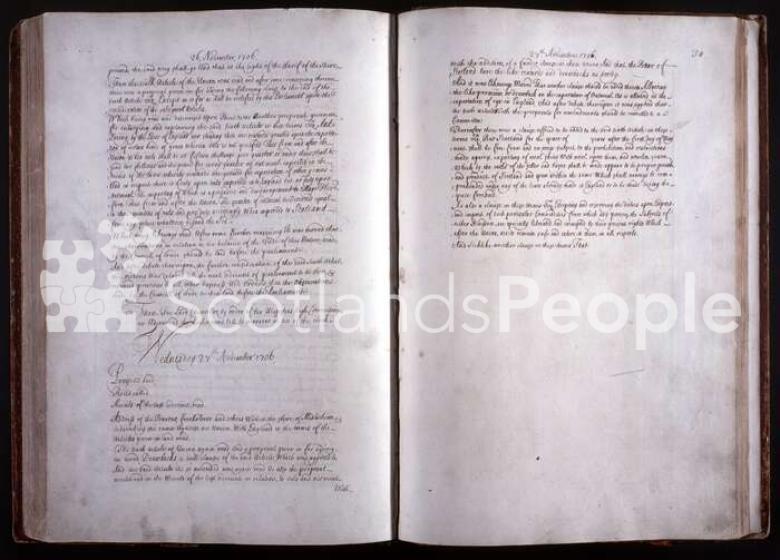 Last pages of Acts of Parliament of Scotland, 1706
