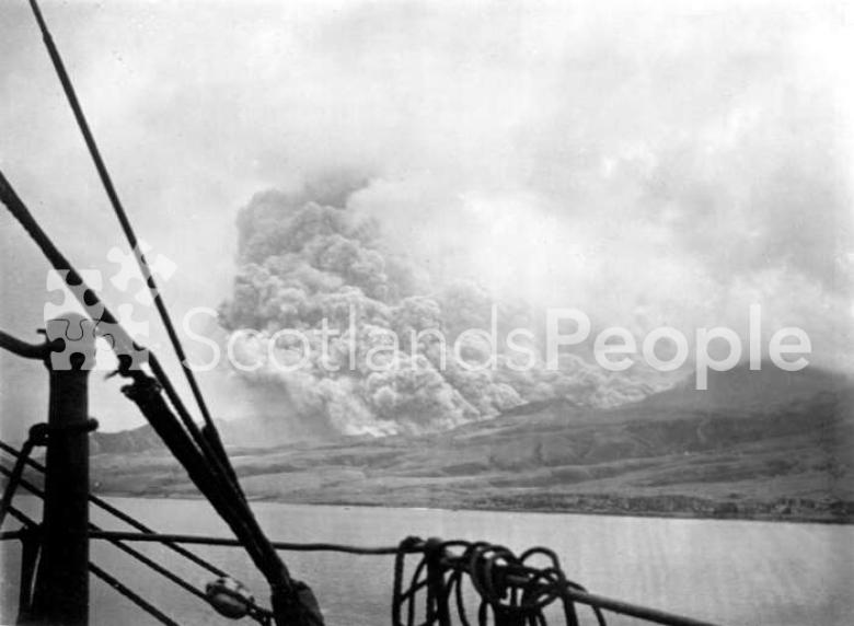 Mount Pelée erupting, Martinique, 1902