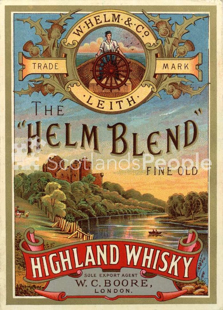 Whisky label, c 19th century