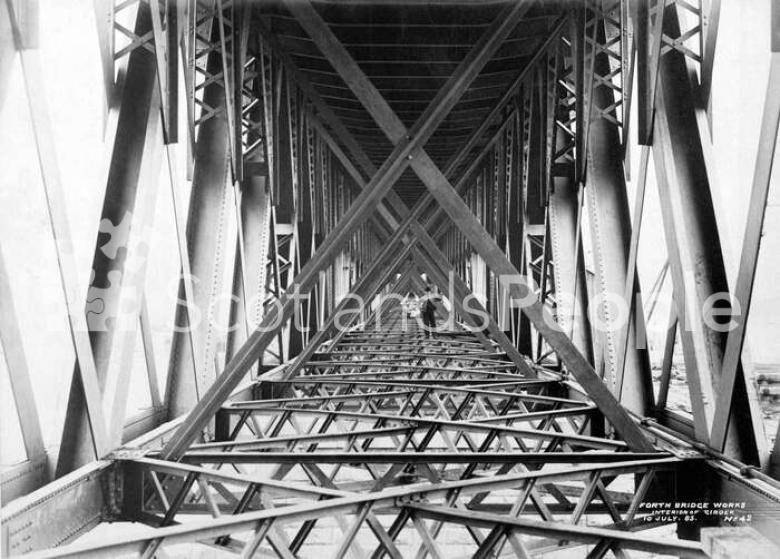 Forth Bridge girders, 1885