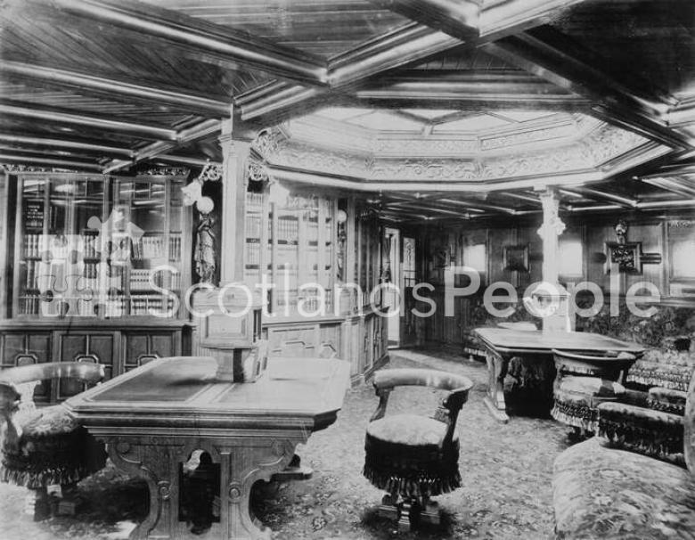 The library of the ocean liner, SS City of New York, 1888