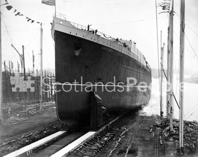 Launch of RMS Lusitania of the Cunard Line, 1906