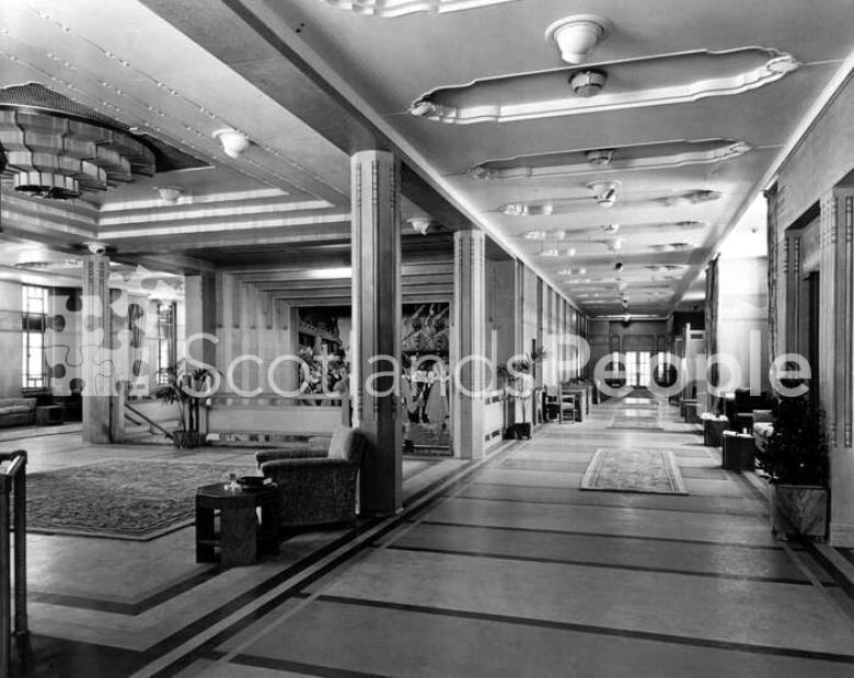 The Main Entrance and the Mall on the Lounge Deck of the Canadian Pacific Line ocean liner the RMS Empress of Britain