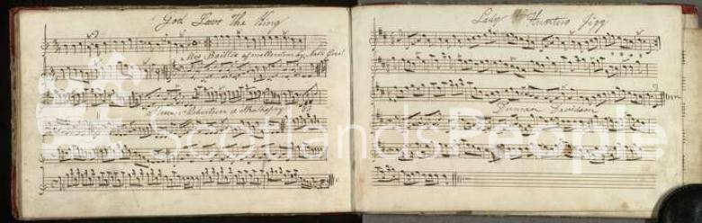 Manuscript notation of Scottish folk tunes