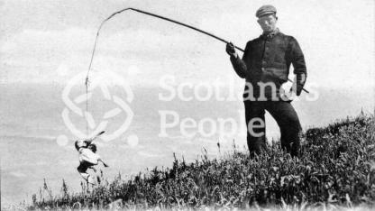 Puffin catcher with fowling rod Puffin catcher with fowling rod
