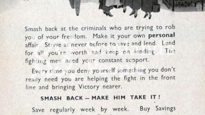 Savings bonds promotional leaflet, 1939-1945 Savings bonds promotional leaflet, 1939-1945