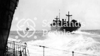 Ships of a convoy in heavy weather, 1939-1945 Ships of a convoy in heavy weather, 1939-1945