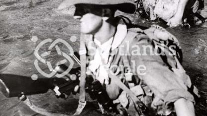 British soldiers fording river in Burma, 1944 British soldiers fording river in Burma, 1944