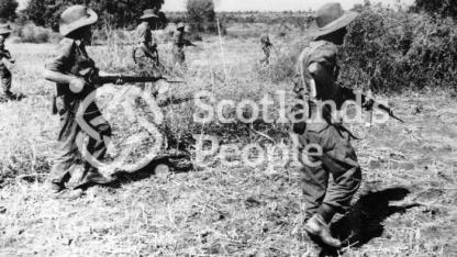 British soldiers advancing through countryside in South East Asia, c 1944-1945 British soldiers advancing through countryside in South East Asia, c 1944-1945