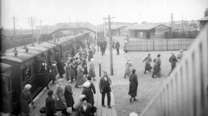 Gretna Township railway station, 1918