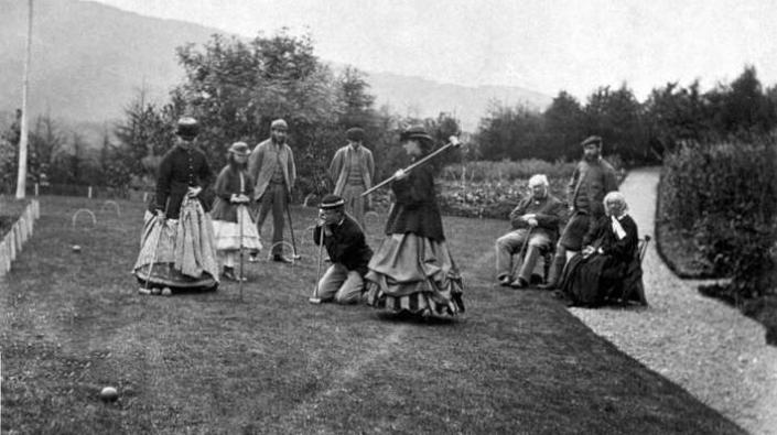 Croquet game, Invercreran, 1866