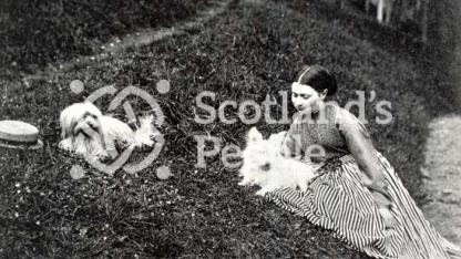 Young lady with terriers, Invercreran, 1866 Young lady with terriers, Invercreran, 1866