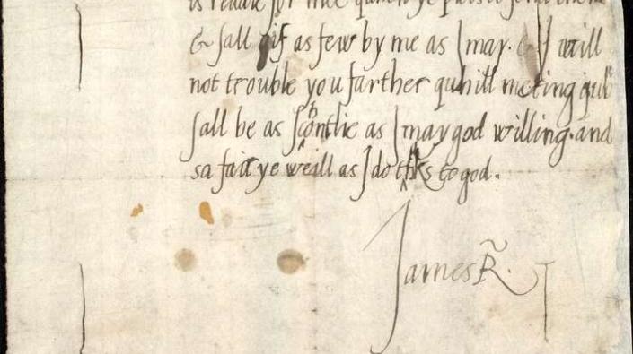 Letter of King James VI, 1570s