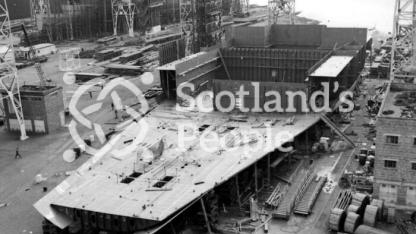 RMS Queen Elizabeth 2 under construction, 1966