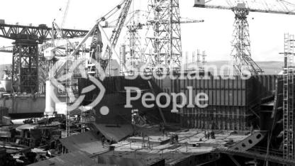 RMS Queen Elizabeth 2 under construction, 1966