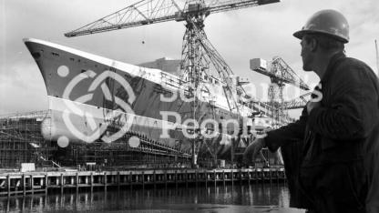 Queen Elizabeth 2 under construction, 1967 Queen Elizabeth 2 under construction, 1967