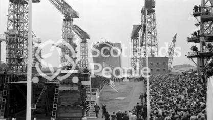 Launch of RMS Queen Elizabeth 2, Clydebank, 1967 Launch of RMS Queen Elizabeth 2, Clydebank, 1967