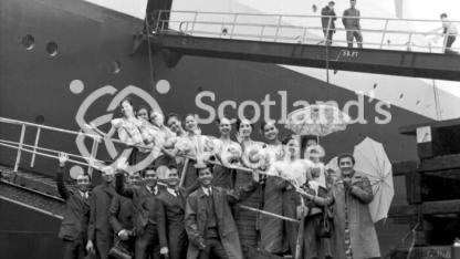 Dance troup from the Philippines visit QE2, 1968 (RMS Queen Elizabeth 2) Dance troup from the Philippines visit QE2, 1968 (RMS Queen Elizabeth 2)