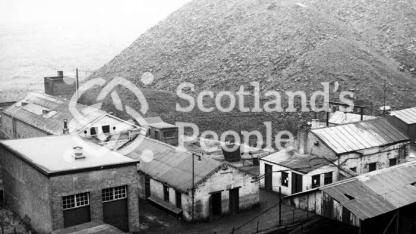 Surface buildings and bings at Ardenrigg Colliery, 1961 Surface buildings and bings at Ardenrigg Colliery, 1961