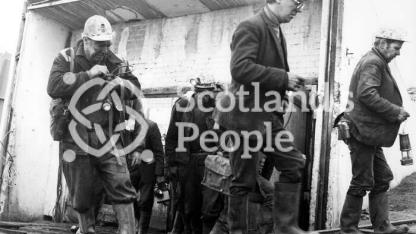 Miners at Solsgirth Colliery, 1970s Miners at Solsgirth Colliery, 1970s