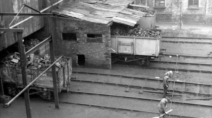 Picking tables buildings at Glencraig Colliery, 1950s