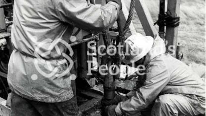 Men on drilling rig, c 1970s Men on drilling rig, c 1970s