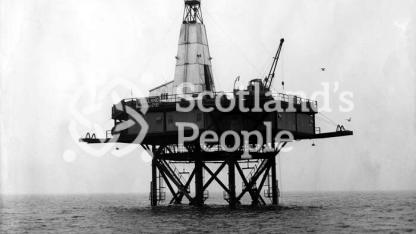 Sea boring tower in the Forth, 1955 Sea boring tower in the Forth, 1955