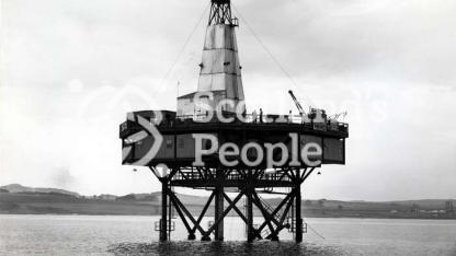 Sea boring tower in the Forth, 1955 Sea boring tower in the Forth, 1955